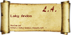 Laky Andos névjegykártya